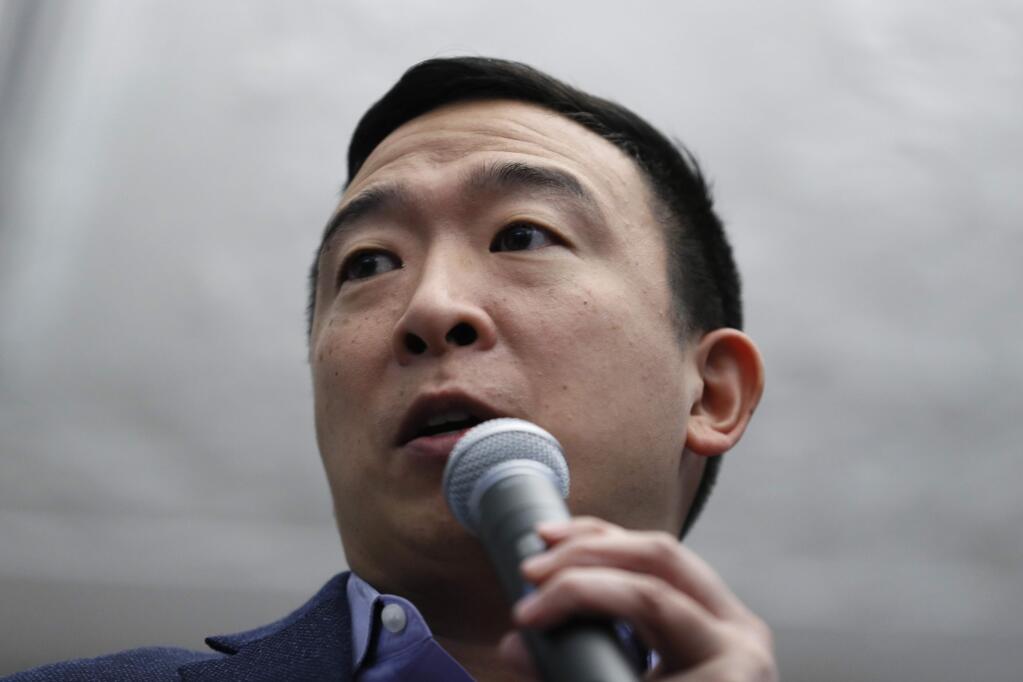 Former US presidential candidate Yang to speak at Sonoma event